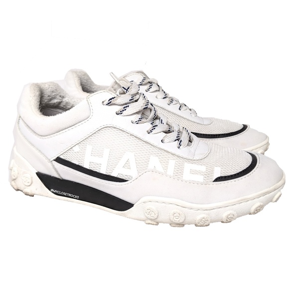 CHANEL Shoes - SOLD Chanel White Lycra Mesh Sneakers